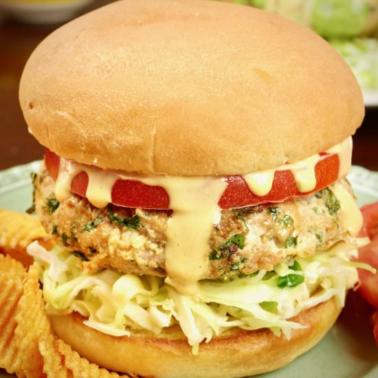 Spicy, Juicy, Healthy Turkey Burger - Recipe photo by MyIndianStove