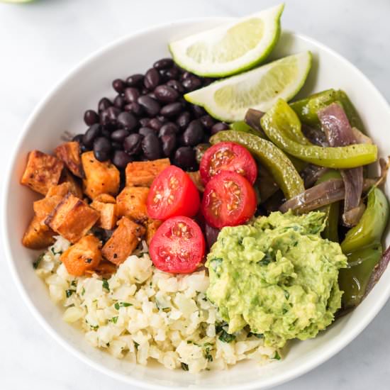 Cauliflower Rice Burrito Bowl - Recipe photo by buildyourbite