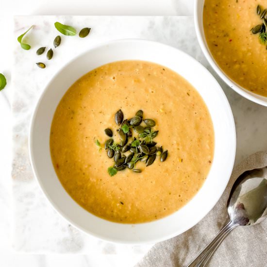 Cauliflower corn chowder - Recipe photo by Low Histamine Kitchen