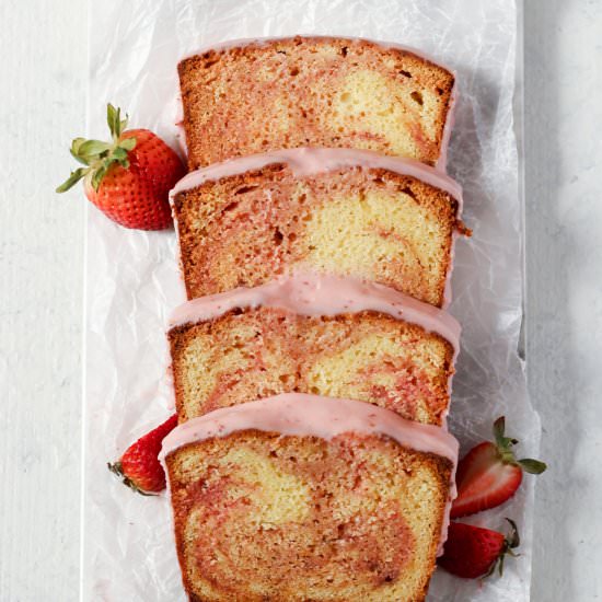 Strawberry Swirl Pound Cake - Recipe photo by Butternut Lane