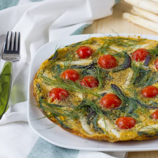 Frittata with white asparagus - Recipe photo by mecooks.com