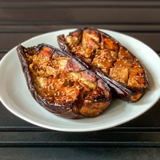 Sesame Ginger Roasted Eggplant - Recipe photo by Foodbyayaka