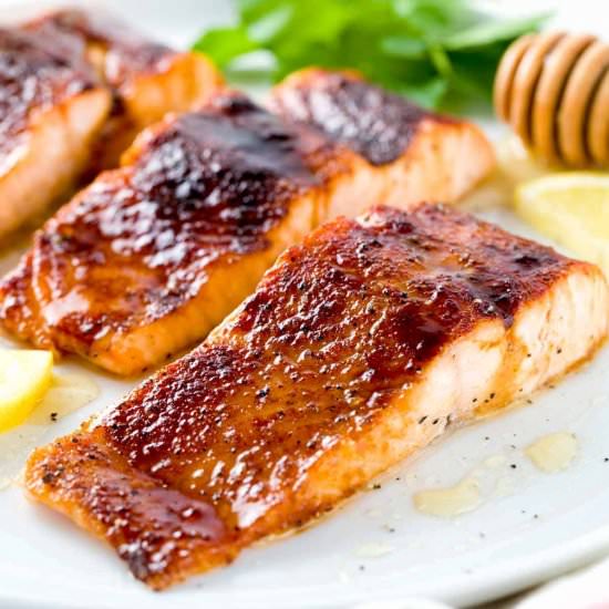 Broiled Salmon with Molasses Glaze - Recipe photo by Jessica Gavin