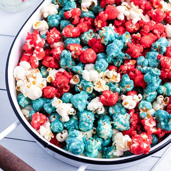 Red White Blue Caramel Corn - Recipe photo by bellyfull