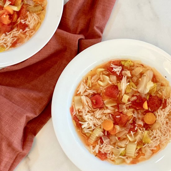 Vegetarian Rice Soup - Recipe photo by theshortordercook