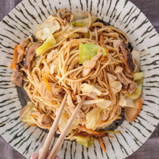 Chicken Yakisoba Noodles - Recipe photo by MasalaHerb