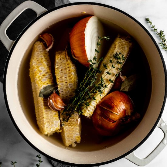 homemade corn stock - Recipe photo by whisked away kitchen