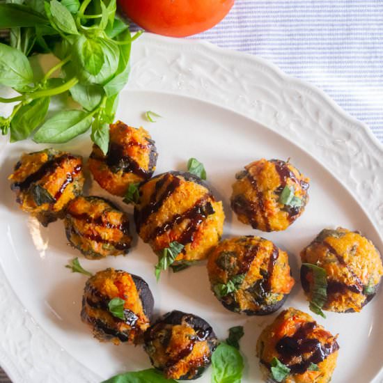 Caprese Stuffed Mushrooms - Recipe photo by JawnsICooked