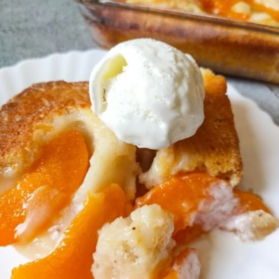 Easy peach cobbler - Recipe photo by greenbowl2soul