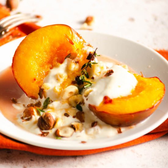 Baked Nectarines Hazelnuts & Yogurt - Recipe photo by lostinf00d