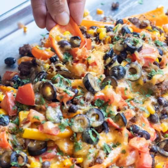 Mini Sweet Pepper Nachos - Recipe photo by servedfromscratch