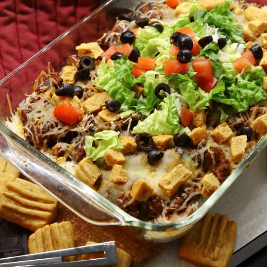 re-gifted taco casserole - Recipe photo by The Gluttonous Geek