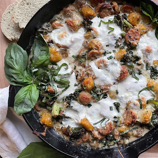 Sausage & Kale Sweet Potato Gnocchi - Recipe photo by purposeintheprocess