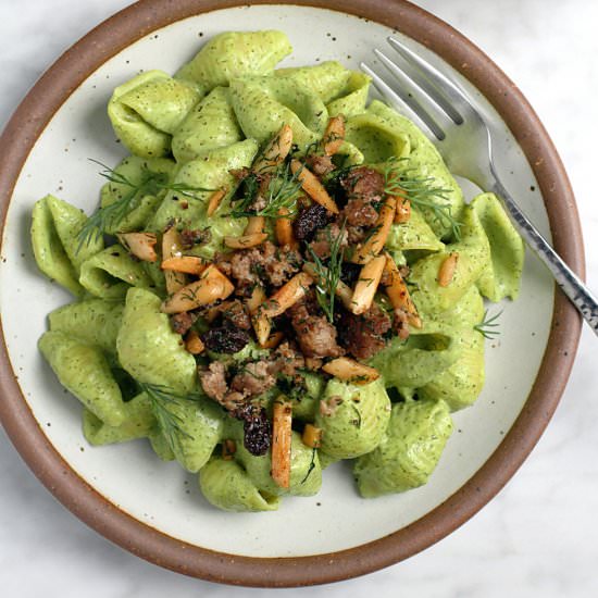 Spiced Lamb and Dill Yogurt Pasta - Recipe photo by twoofakindcooks