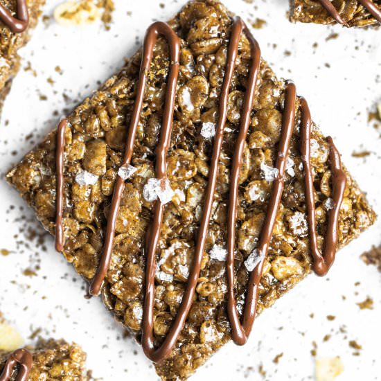 Hojicha Rice Krispies - Recipe photo by butfirstboba