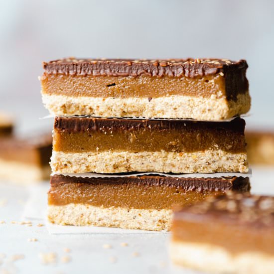 TAHINI CARAMEL MILLIONAIRE’S SHORTB - Recipe photo by addictedtodates