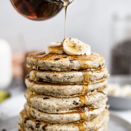 Fluffy Chia Chip Pancakes - Recipe photo by tastythriftytimely