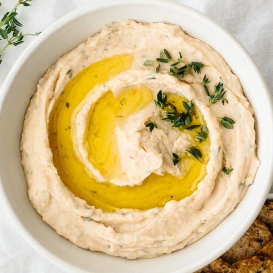 White Bean Dip - Recipe photo by Downshiftology