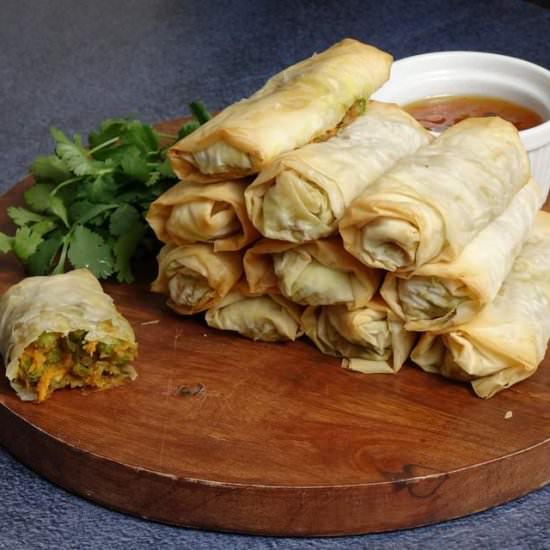 Baked phyllo dough samosa pies - Recipe photo by LentenChef