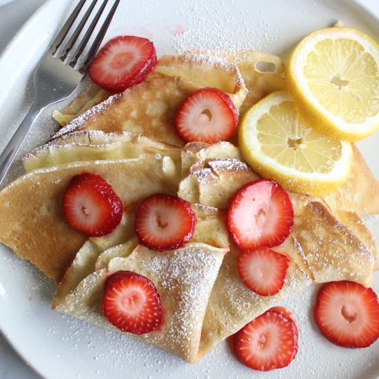 Crepes w/ Strawberries and Lemon - Recipe photo by savorytosweetfood