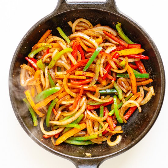 Fajita Veggies - Recipe photo by mapleandmango