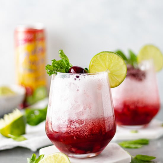 Sparkling Cherry Lime Mocktail - Recipe photo by Alifedelicious
