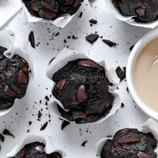 Double Chocolate Tahini Muffins - Recipe photo by sloanes.table