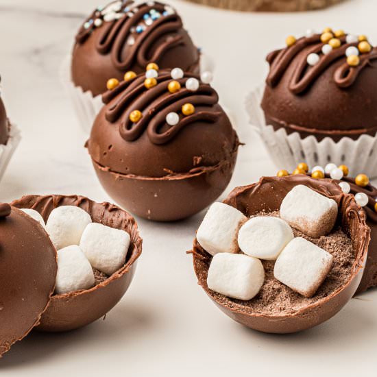 Hot Chocolate Bombs - Recipe photo by thecaglediaries