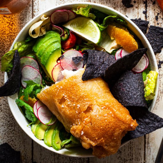 Baja Fish Taco Salad - Recipe photo by rhubarbandcod