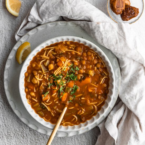 Vegan Harira Soup - Recipe photo by everylittlecrumb