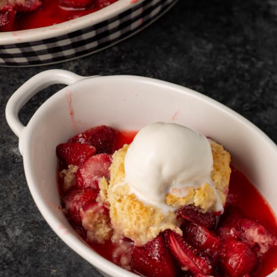 Strawberry Cobbler - Recipe photo by Barbara Curry