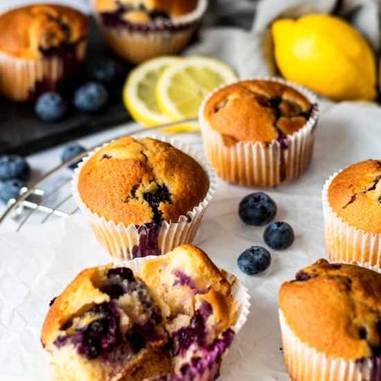 Lemon Blueberry Yogurt Muffins - Recipe photo by AnushaLovesSpice