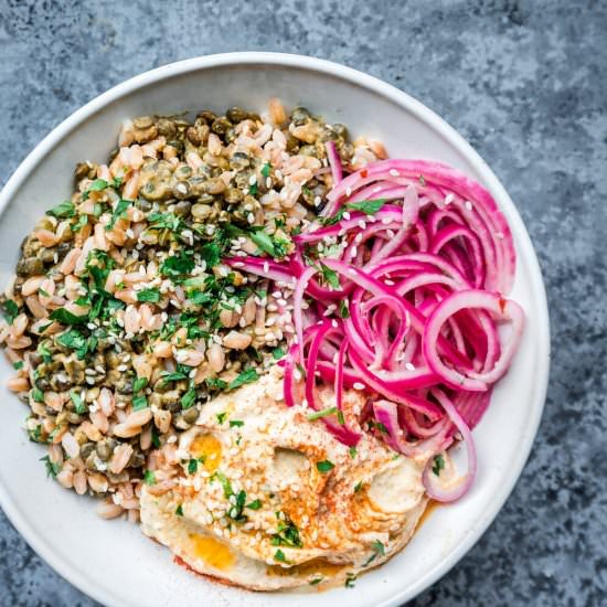 Mediterranean Lentil and Grain Bowl - Recipe photo by rainbowplantlife