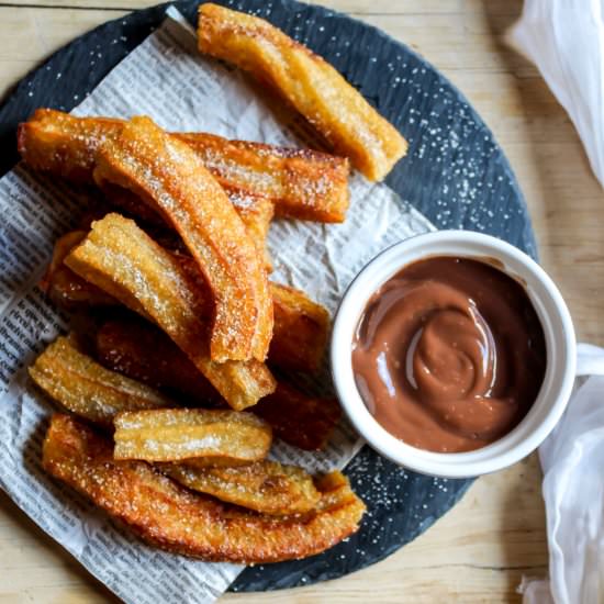 The BEST Easy Churros - Recipe photo by veggie desserts