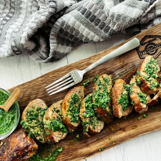 Pork Tenderloin with Herb Sauce - Recipe photo by asiancaucasian