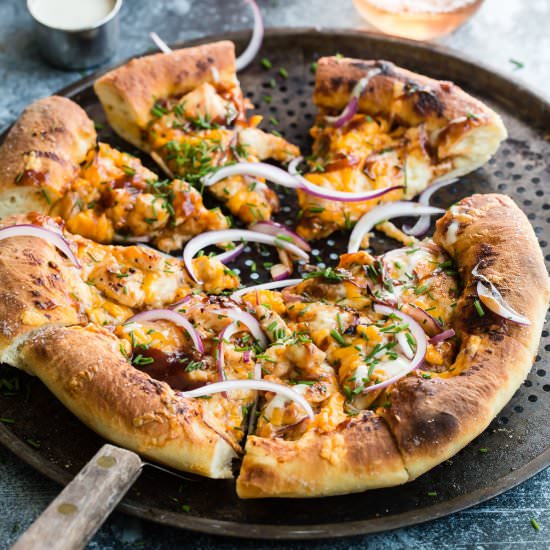 BBQ Chicken Skillet Pizza - Recipe photo by culinaryhill