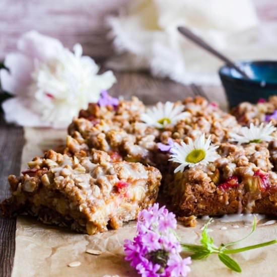 Rhubarb Oatmeal Bars - Recipe photo by taoofspice