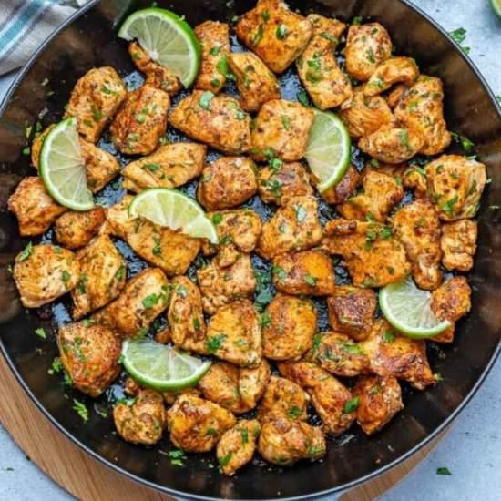 CILANTRO LIME CHICKEN BITES RECIPE - Recipe photo by healthyfitnessmeals