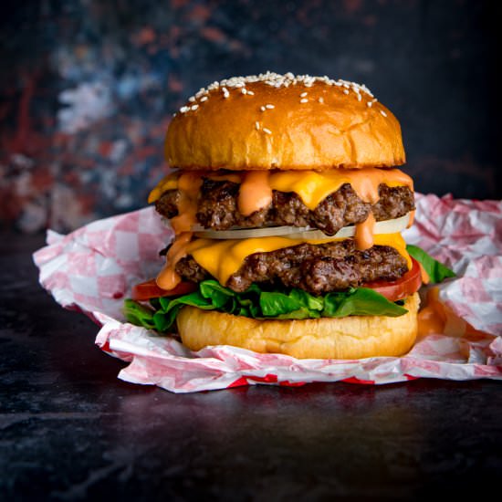 The Ultimate Double Cheeseburger - Recipe photo by KitchenSanctuary
