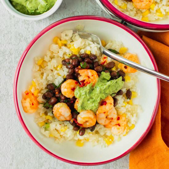 Chipotle Shrimp & Cauliflower Rice - Recipe photo by sticksscratchkitchen