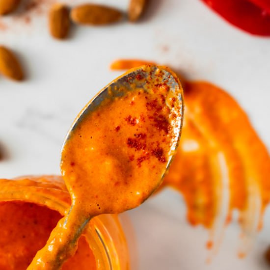 Roasted Red Pepper Romesco Sauce - Recipe photo by sticksscratchkitchen