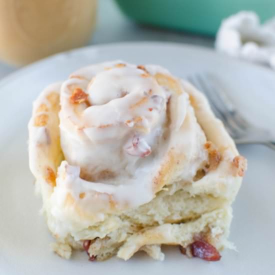 Maple Bacon Cinnamon Rolls - Recipe photo by fakeginger