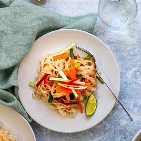 Noodle Salad with PB Dressing - Recipe photo by Searchingforspice