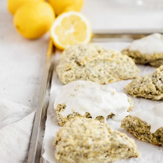 Lemon Poppy Seed Scones - Recipe photo by FlouringKitchen