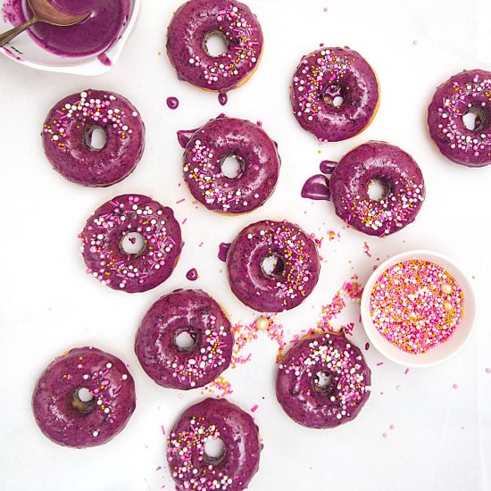 The Best Vegan Blueberry Donuts - Recipe photo by dailydish