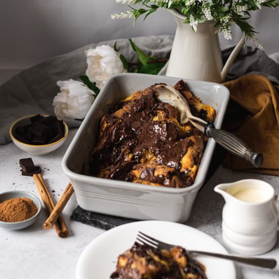 Chocolate Panettone Pudding - Recipe photo by AnushaLovesSpice