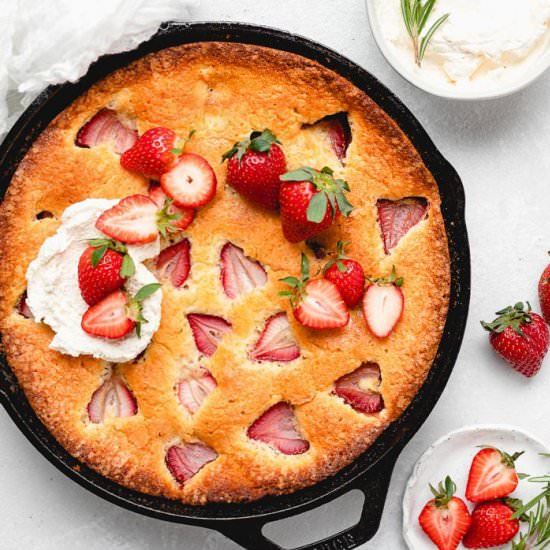 Strawberry Cornmeal Skillet Cake - Recipe photo by grandbabycakes
