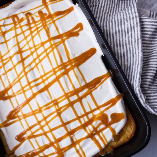 Caramel Poke Cake - Recipe photo by justastasty