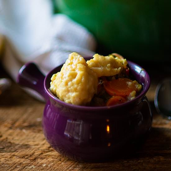 Hatch Chile Chicken & Dumplings - Recipe photo by Chicken Fried Kitchen