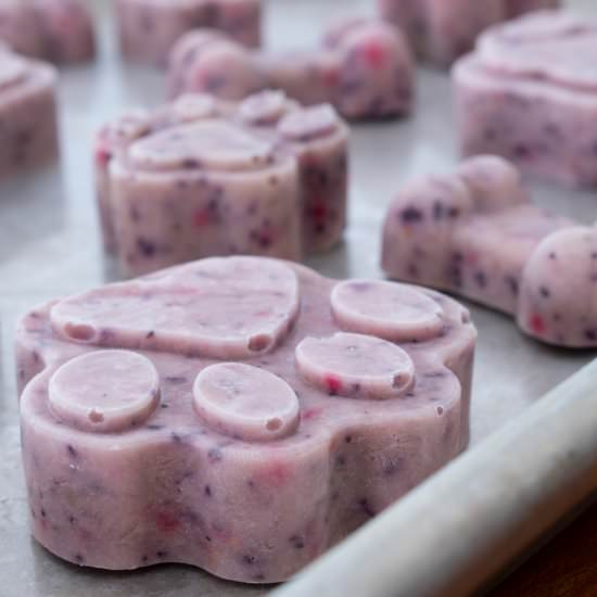 Frozen Berry-Banana Dog Treats - Recipe photo by For the Love of Cooking